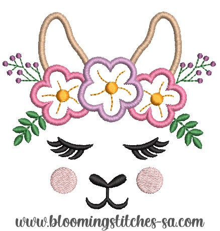 Appliqué Llama Face (floral)