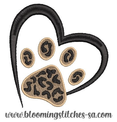 Heart & Leopard paw print