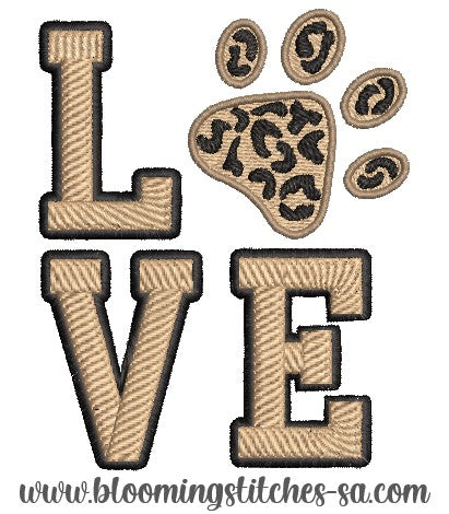 LOVE & Leopard paw print