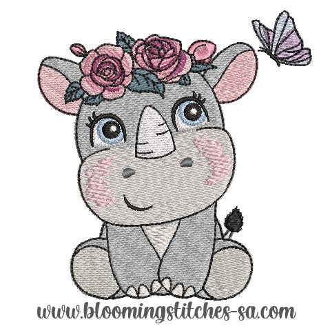 Rhino with Roses