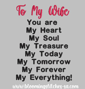 To my Wife (saying)