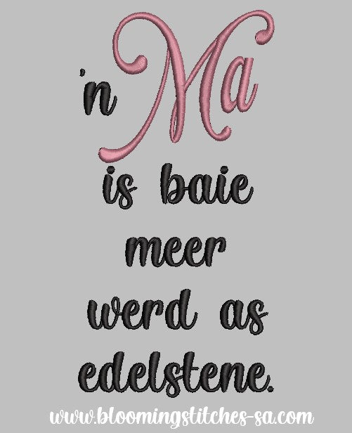 Edelstene (Afrikaans Saying)