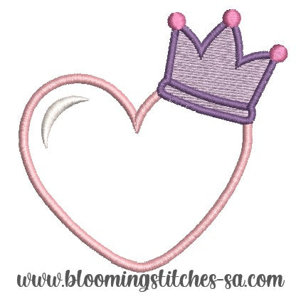 Heart With Crown Appliqué