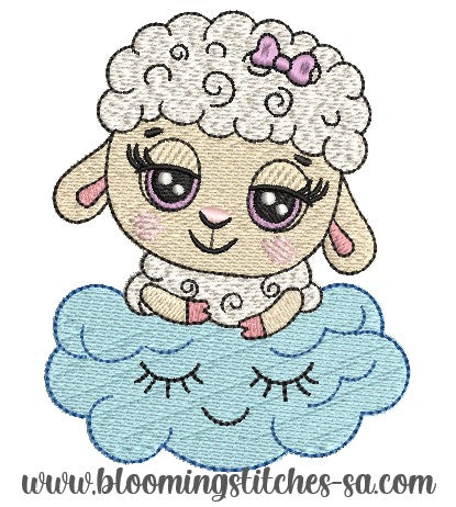Sheep In Clouds Girl
