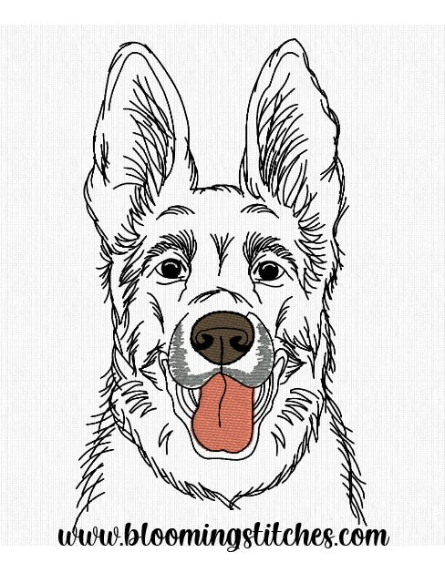 German Shepherd Dog Line Design