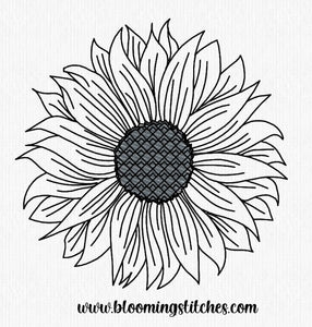 Sunflower outline 4x4