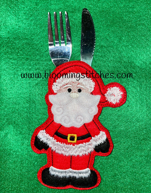 Santa Cutlery Holder ITH 5X7