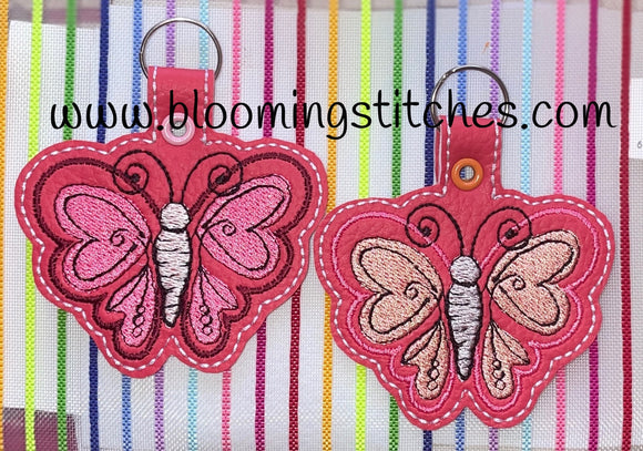 Butterfly Hearts Key Fob