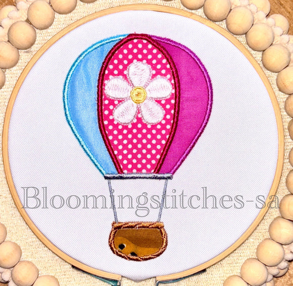 Appliqué Air Balloon With Flower