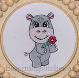 Hippo with flower