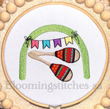 Mexican rainbow with marakas