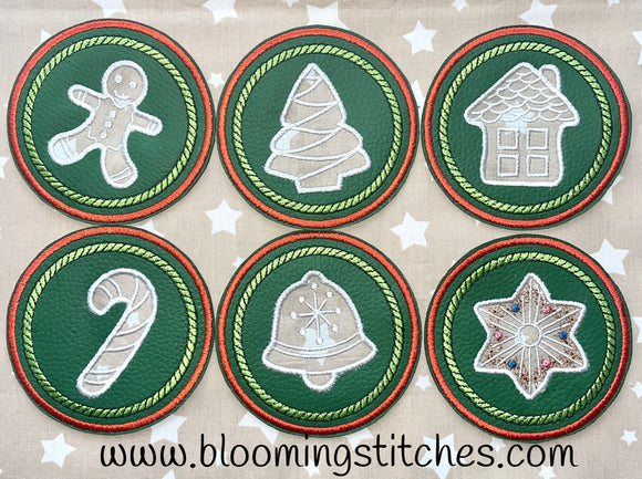 Gingerbread Mug Rugs Applique (coasters) SET