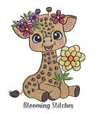 Baby Giraffe with flower