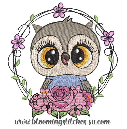 Big Eyes Owl In Wreath