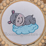 Hippo sleeping on cloud
