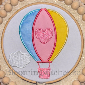 Appliqué Hot Air Balloon with Heart 2