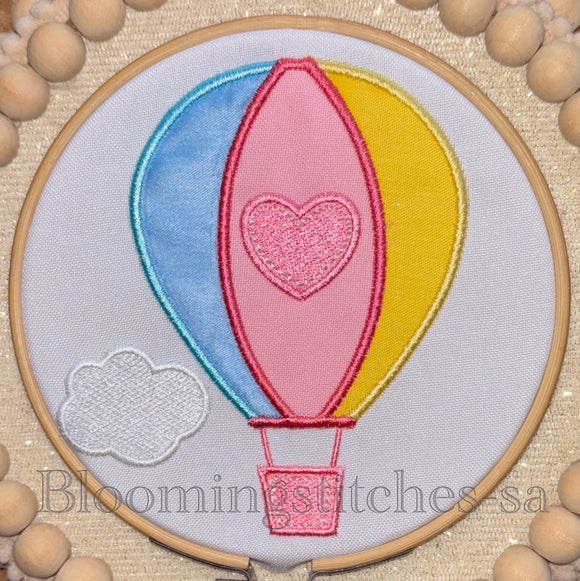 Appliqué Hot Air Balloon with Heart 2