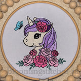 Unicorn head with flowers