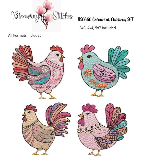 Colourful Chickens SET