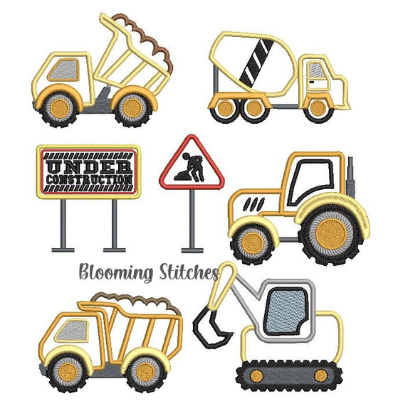 Construction Vehicle Appliqué SET