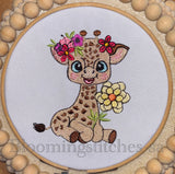 Baby Giraffe with flower