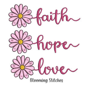 Daisy Faith Hope Love combined design