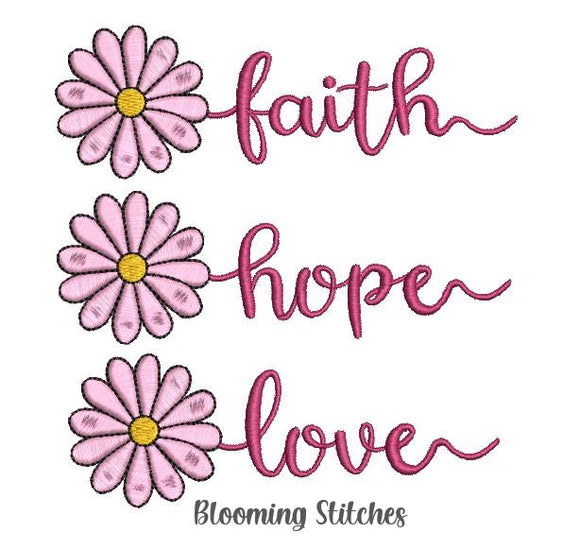 Daisy Faith Hope Love combined design