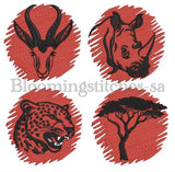 Sunset Silhouette African Animals SET 3