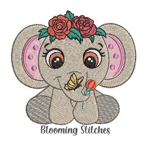 Elephant with Roses 4