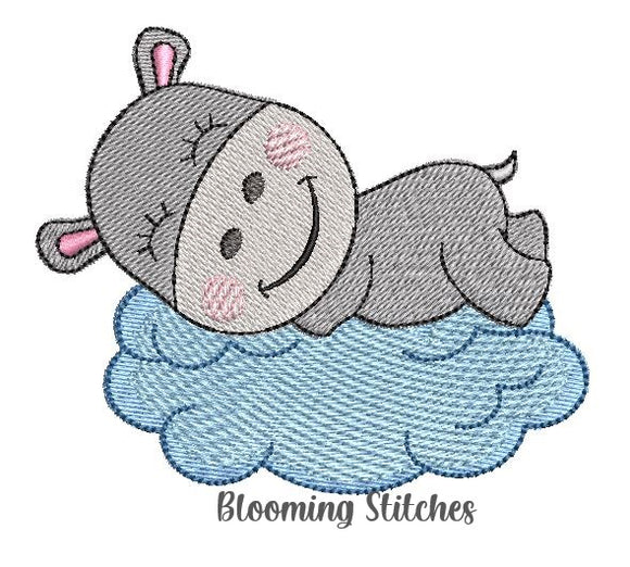 Hippo sleeping on cloud