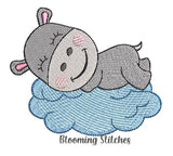 Hippo sleeping on cloud