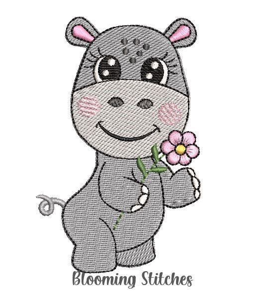 Hippo with flower