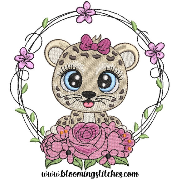 Leopard in wreath