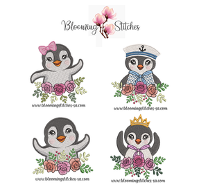 Penguins in wreaths SET