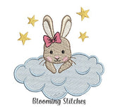 Bunny playing in clouds