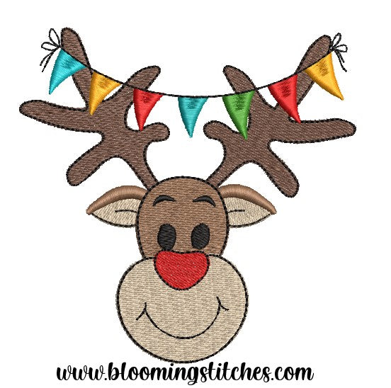 Reindeer with garland