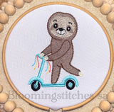 Sloth on scooter