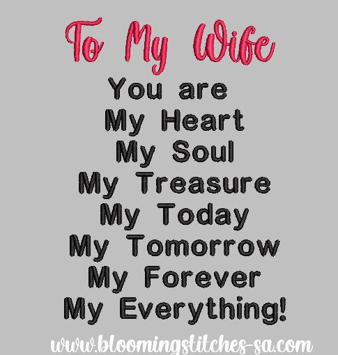 To my Wife (saying)