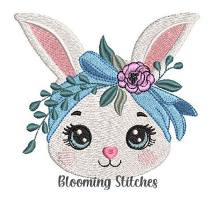 Bunny Face with flowers