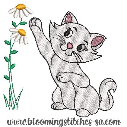 Cat with flowers