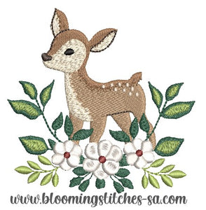 Deer and flowers