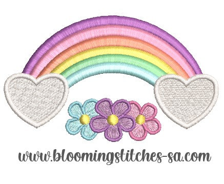 Hearts Floral Rainbow