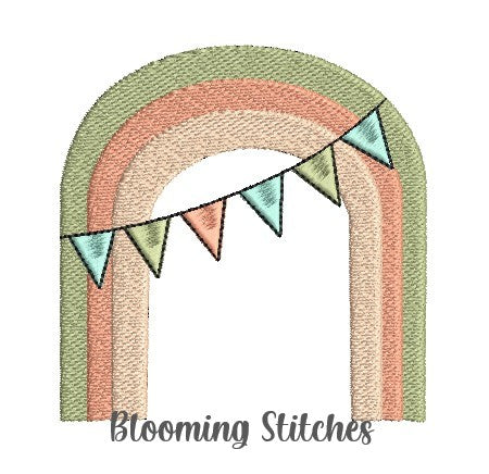 Mexican rainbow with flags