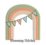 Mexican rainbow with flags