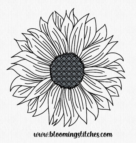 Sunflower outline 4x4