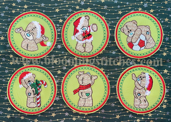 Tatty Teddy Christmas Mug Rugs (coasters)